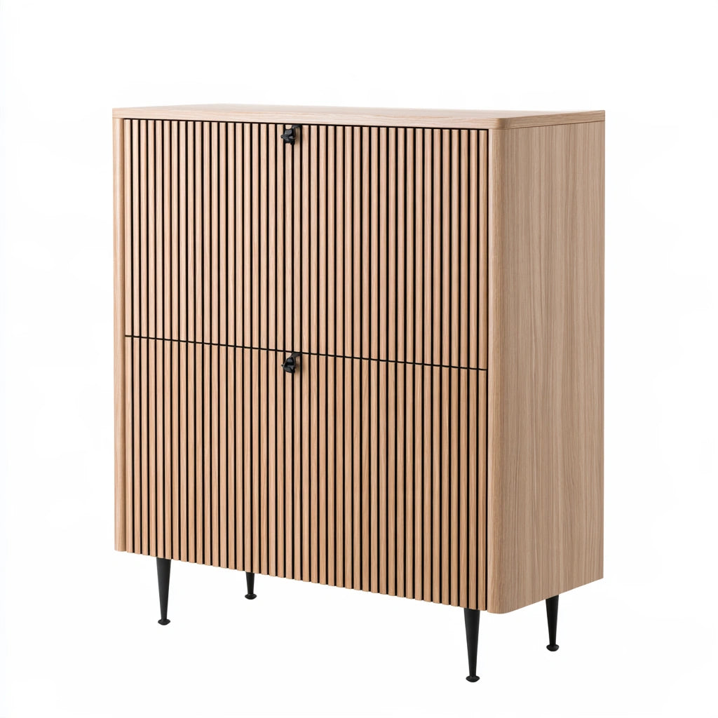 Schoenenkast van hout, kleur lichtbruin