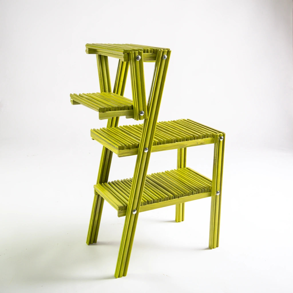 Plantenstandaard van hout, kleur groen