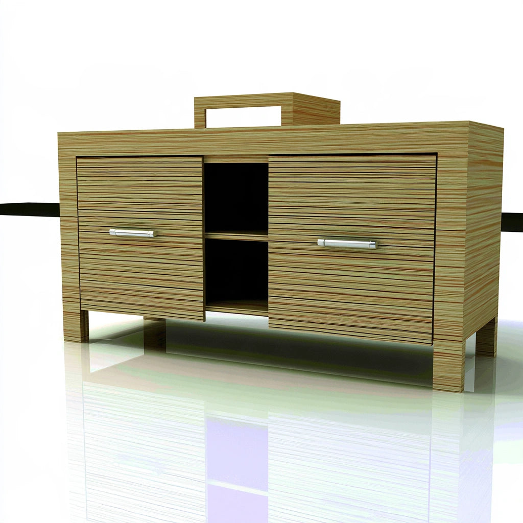 Opbergkast van hout met eikenlook, kleur lichtbruin
