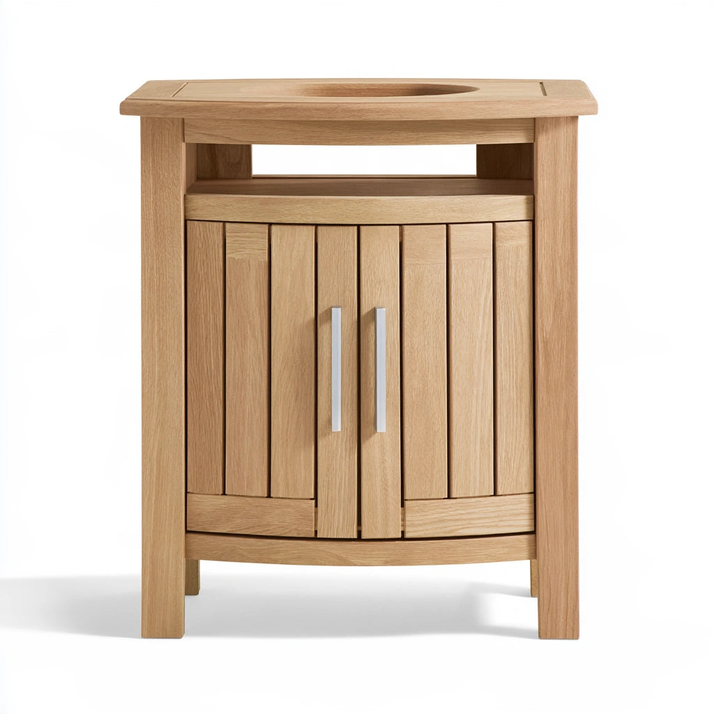 Opbergkast van hout met eikenlook, kleur lichtbruin